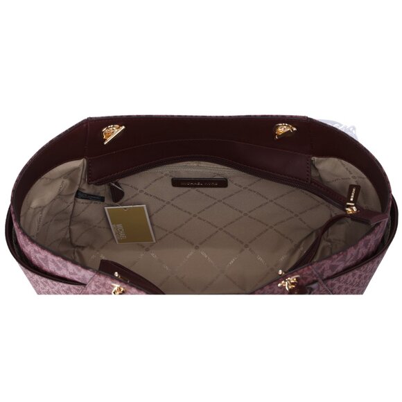 Michael Kors Jet Set Travel Large Chain Shoulder Tote Oxblood Multi MK - Picture 5 of 5